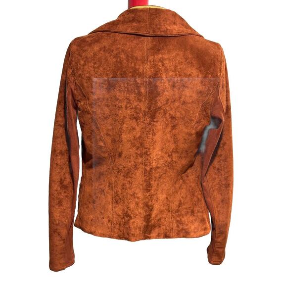 Blank NYC SL8 Brown Faux Suede Leather Moto Jacket Sz Small - Picture 2 of 9